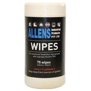 Allens Alcohol Wipes 75 Wipes